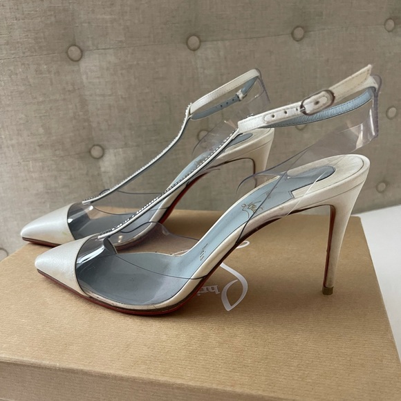 Christian Louboutin heels Nosy Strass 85 Off White - Picture 1 of 13